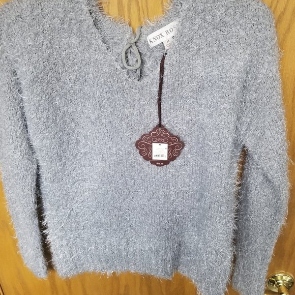NWT Grey Fuzzy Sweater
